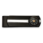 Chisel Stainless Steel Polished Black IP-plated Functional Compass Money Clip